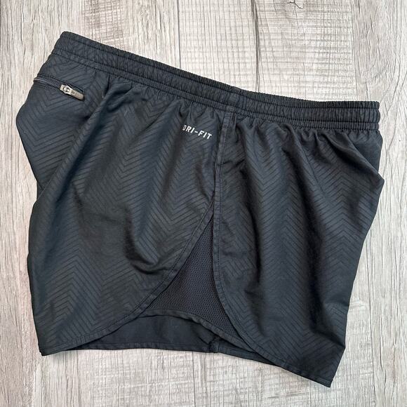 Nike Dri-Fit Womens Brief-Lined Running Shorts Black S Active Gymwear Chevron - Picture 3 of 9
